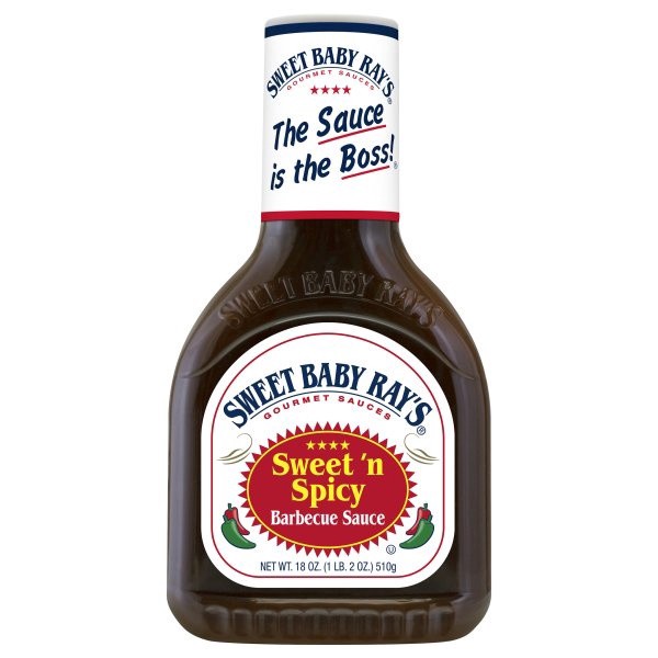 slide 1 of 4, Sweet Baby Ray's Sweet 'n Spicy Barbecue Sauce, 18 oz