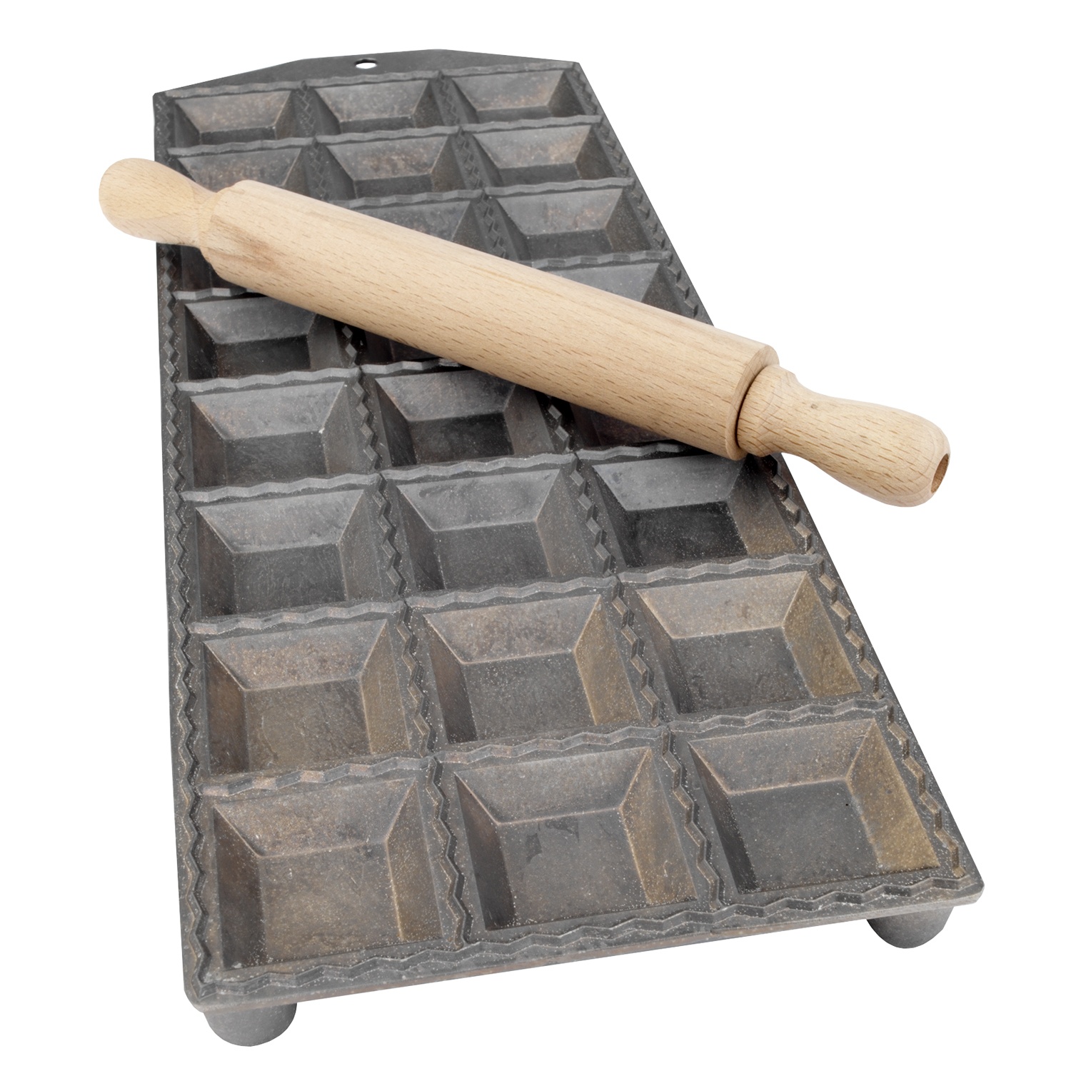 slide 1 of 1, Eppicotispai Square Ravioli Maker with Rolling Pin, 1 ct