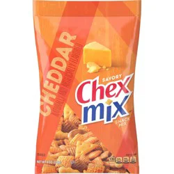 Chex Mix Cheddar Snack Mix, Savory Snack Bag, 8 oz