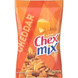 Chex Mix Cheddar Snack Mix, Savory Snack Bag, 8 oz