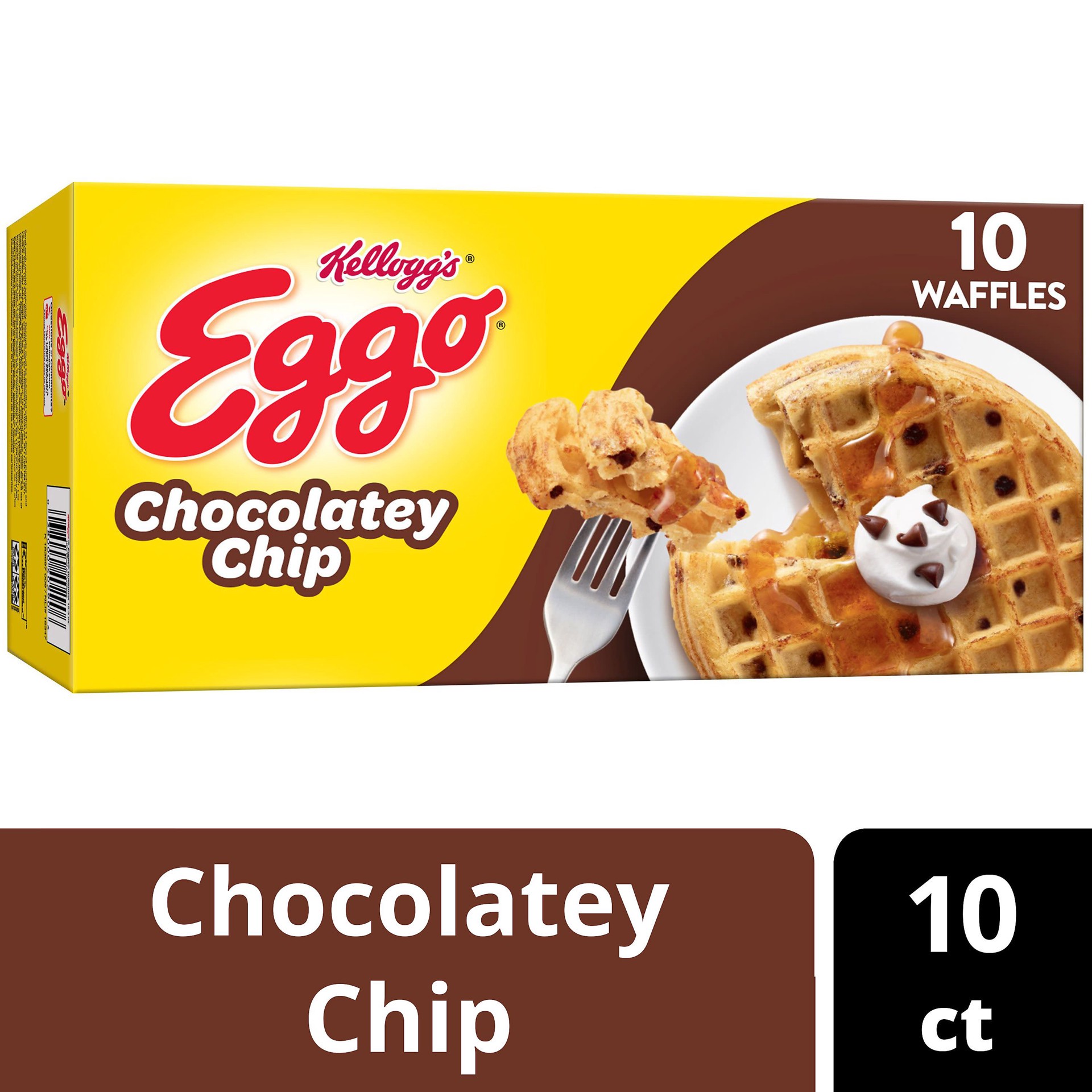 slide 1 of 5, Eggo Frozen Waffles, Frozen Breakfast, Breakfast Food, Chocolatey Chip, 12.3oz Box, 10 Waffles, 12.3 oz