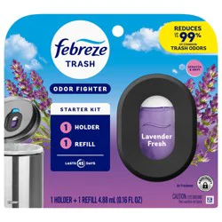 Febreze Trash Odor Fighter, Trash Can Air Freshener, Lavender Fresh Scent, 1 Holder + 1 Refill