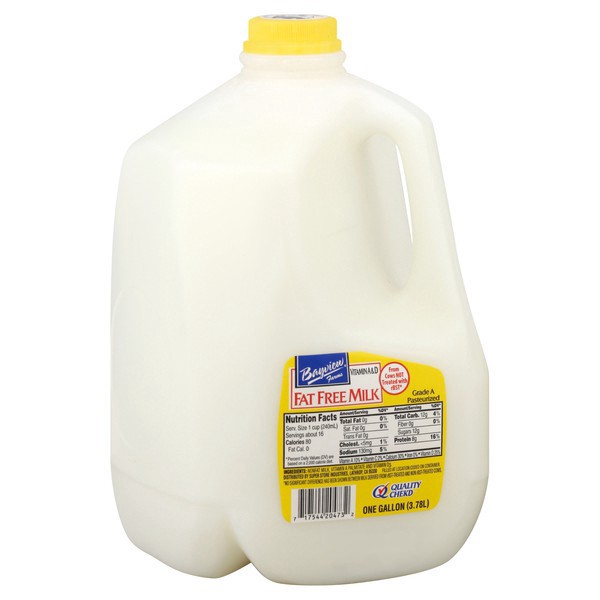 slide 1 of 1, Bayview Farms, Milk, Fat Free - 128 oz, 128 oz