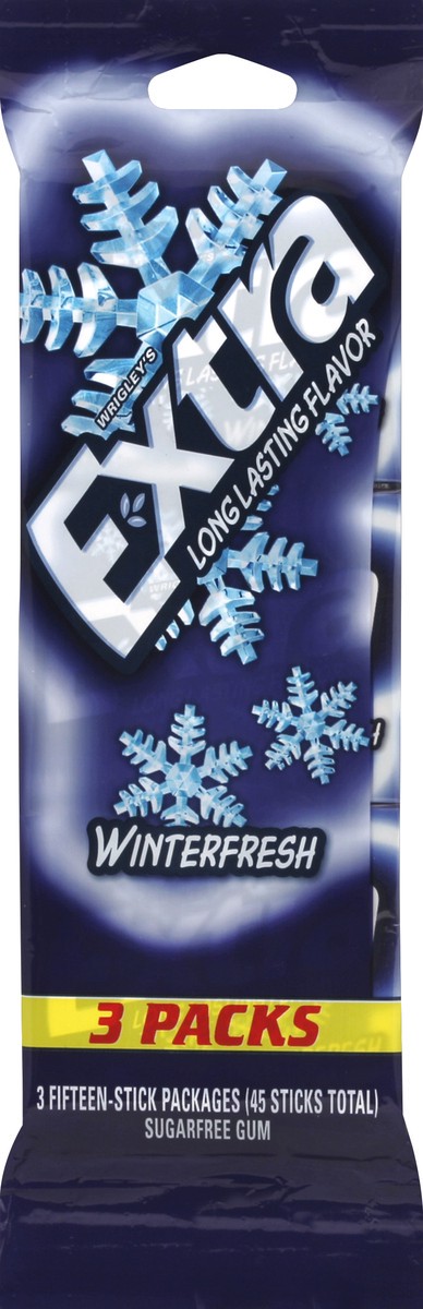 slide 3 of 3, Extra Winterfresh Sugarfree Gum, multipack total, 3 pk; 15 ct