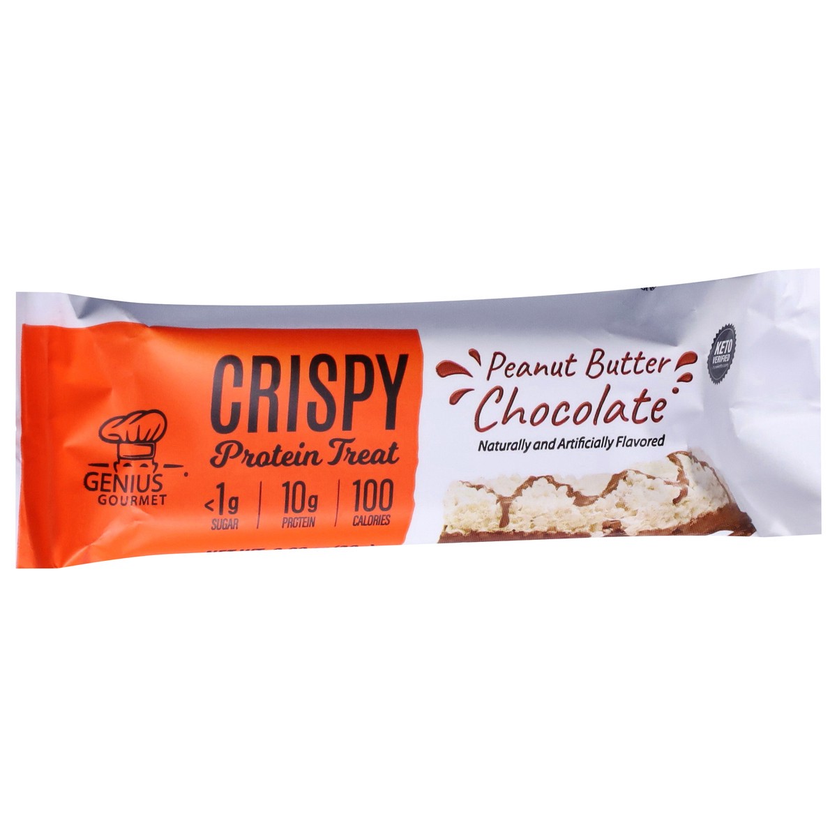slide 7 of 9, Genius Gourmet Crispy Peanut Butter Chocolate Protein Treat 0.99 oz, 0.99 oz