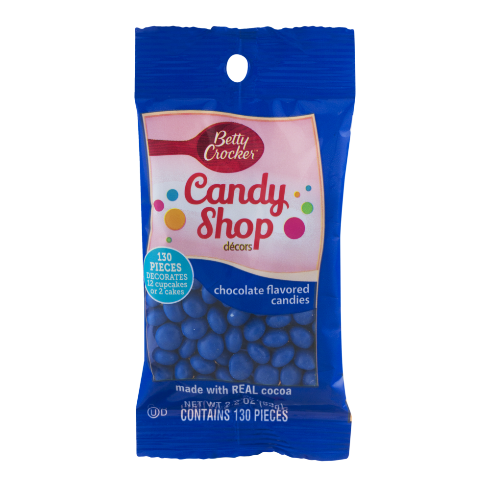 slide 1 of 2, Betty Crocker Candy Shop Blue Candy Coated Chocolate Flavored Candies, 2.2 oz