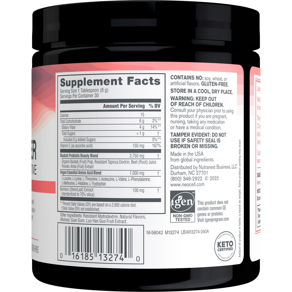 slide 22 of 29, NeoCell Vegan Beauty Builder Collagen Alternative; Hibiscus Flavored Powder, 8.5 oz, 30 servings