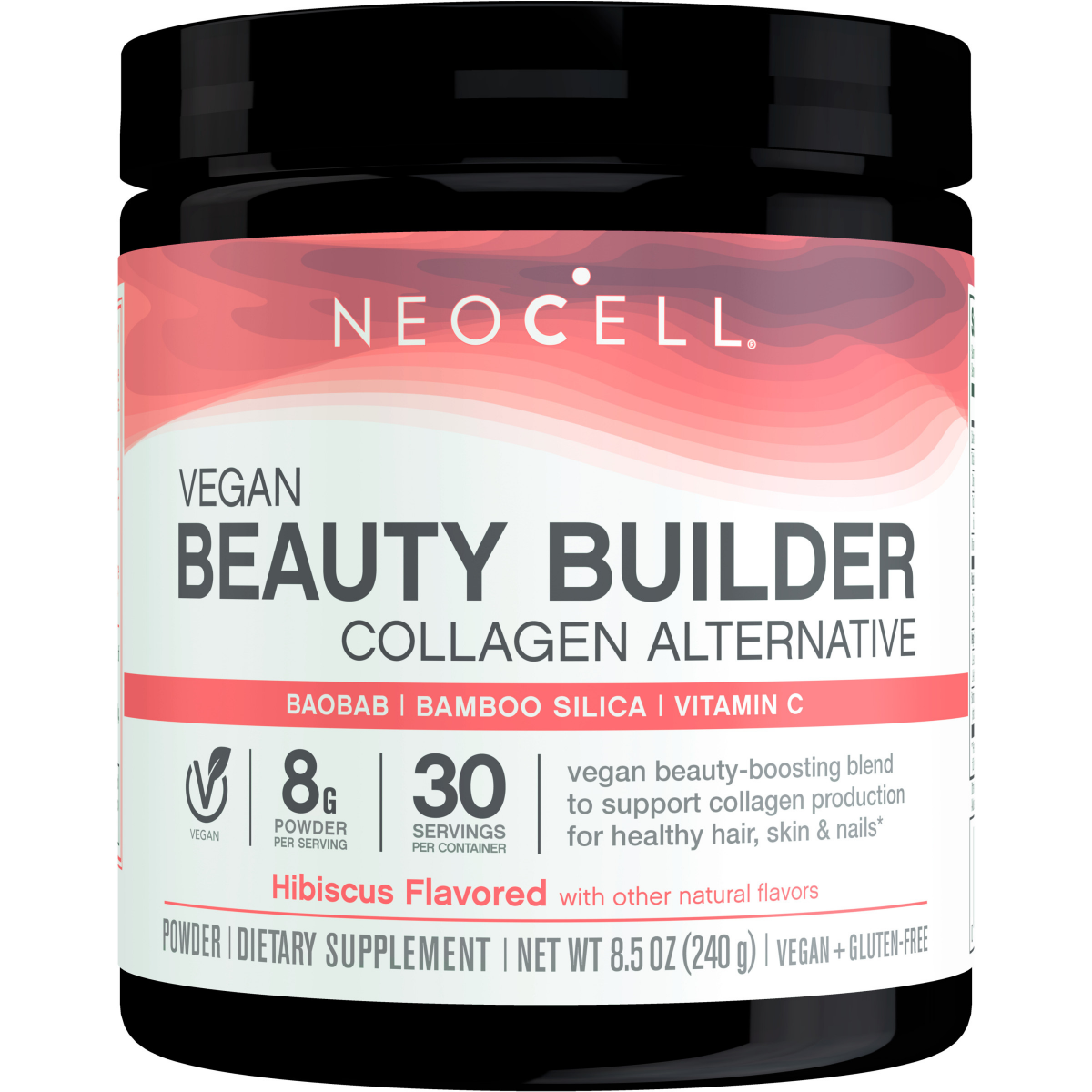 slide 23 of 29, NeoCell Vegan Beauty Builder Collagen Alternative; Hibiscus Flavored Powder, 8.5 oz, 30 servings