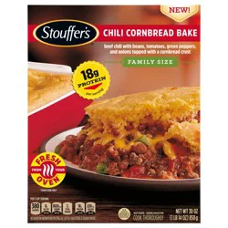 Stouffer''s Stouffer’s Chili Cornbread Bake, Family Size, Frozen Entree, Easy Family Frozen Entrees