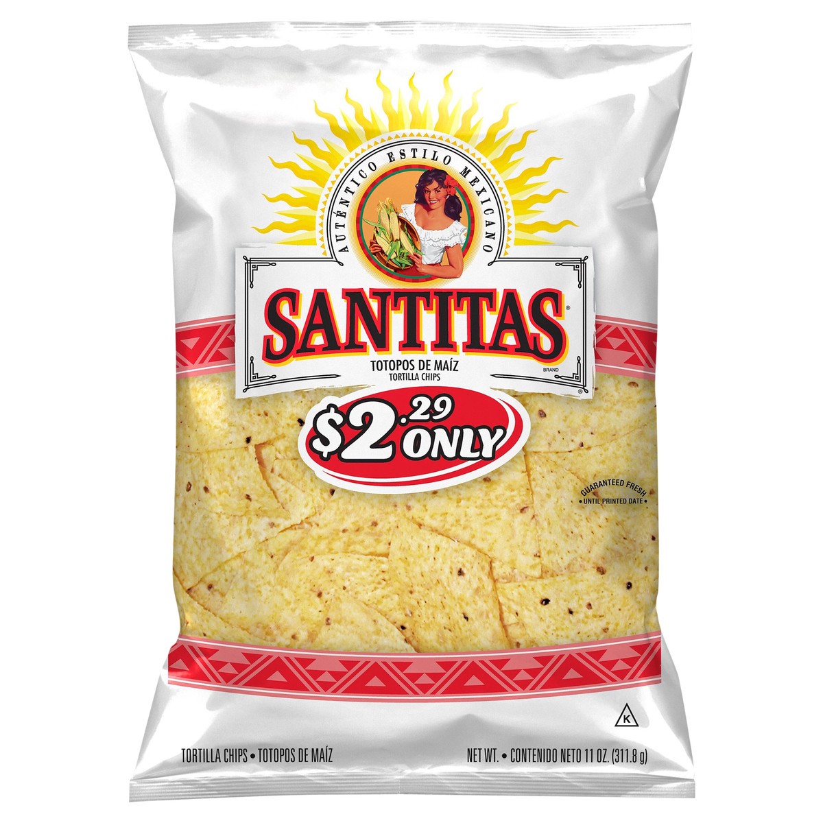 slide 1 of 3, Santitas White Corn Tortilla Chips, 11 oz