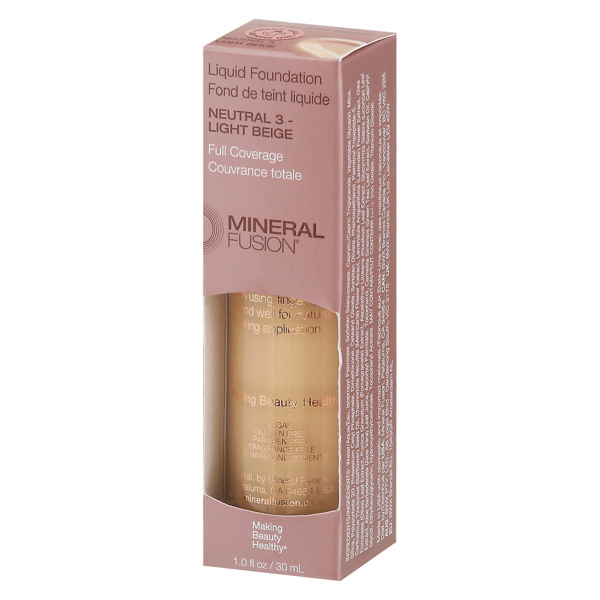 slide 8 of 9, Mineral Fusion Neutral 3 - Light Beige Full Coverage Liquid Foundation 1.0 fl oz, 1 ct