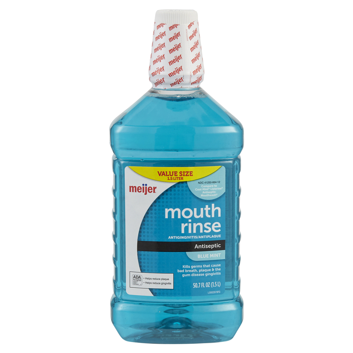 slide 1 of 5, Meijer Antiseptic Blue Mint Mouthwash, 50.7 oz