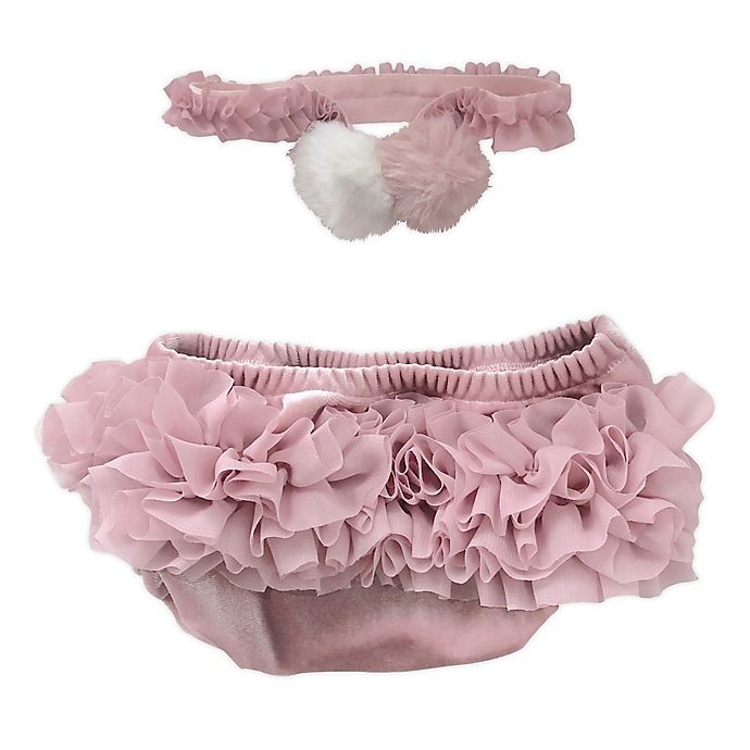 slide 1 of 1, Toby Fairy Velvet Headband and Diaper Cover Set - Rose Quartz, 2 ct