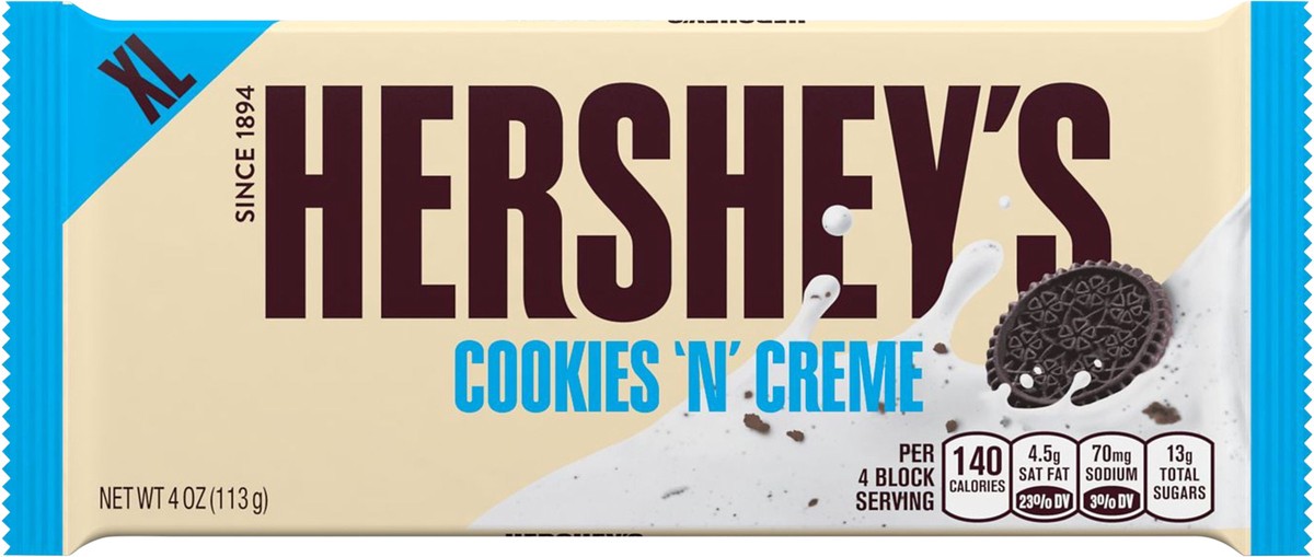 slide 4 of 6, Hershey's Extra Large Cookies 'N' Creme Bar, 4 oz