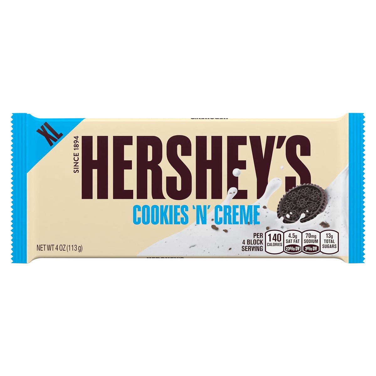 slide 1 of 6, Hershey's Extra Large Cookies 'N' Creme Bar, 4 oz