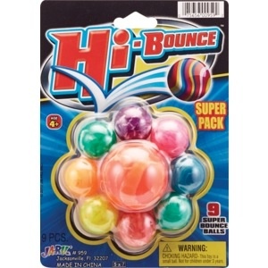 slide 1 of 4, Ja-Ru Hi-Bounce Super Bounce Balls, 9 ct