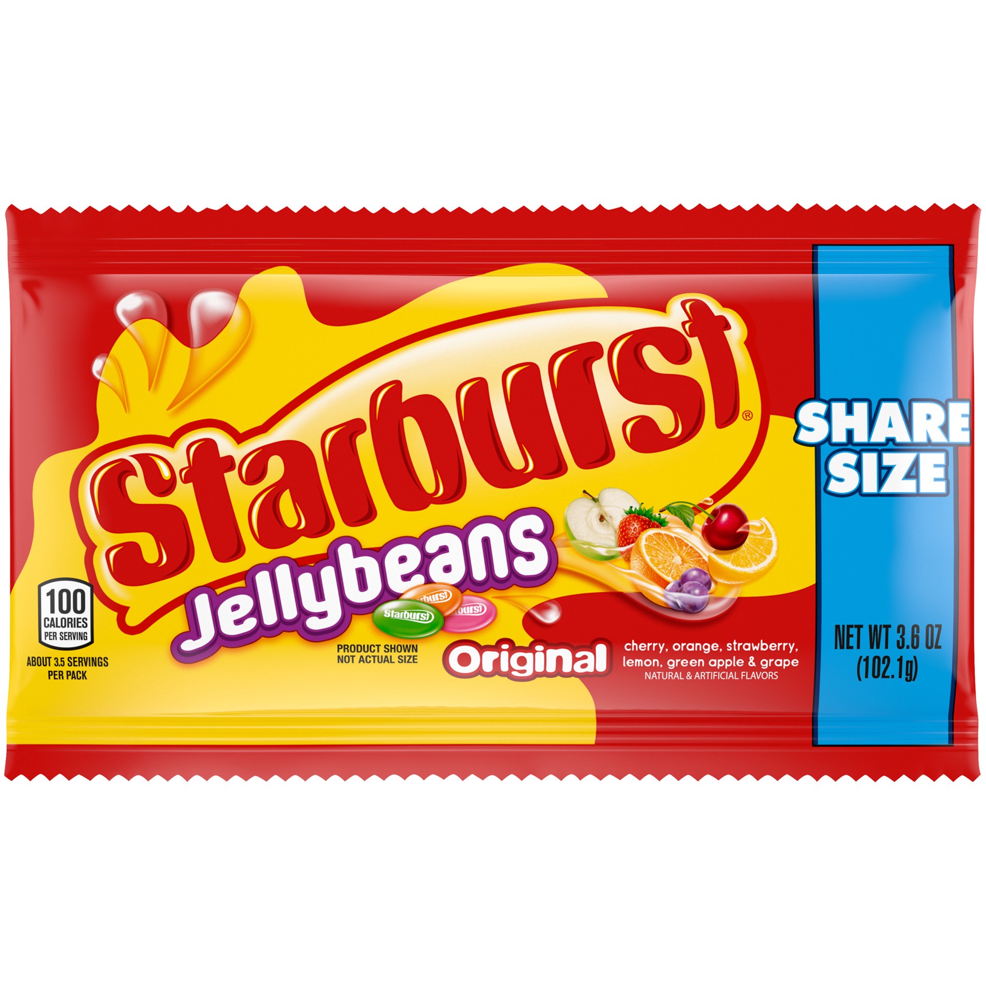 slide 1 of 8, STARBURST Original Jelly Beans Chewy Candy, Share Size, 3.6 oz Bag, 3.6 oz