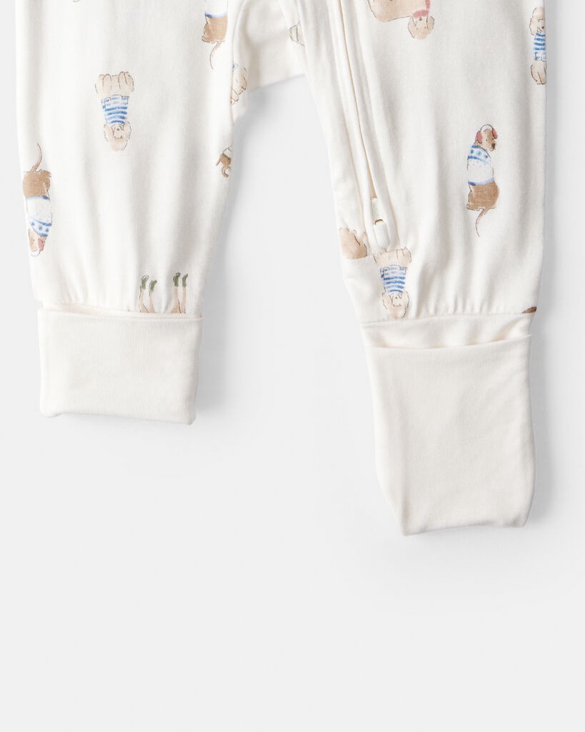 slide 2 of 6, Carter's Baby Dog Print PurelySoft Snug Fit Sleep & Play Pajamas - White White 6M, 1 ct