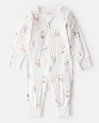 Carter's Baby Dog Print PurelySoft Snug Fit Sleep & Play Pajamas - White White 6M