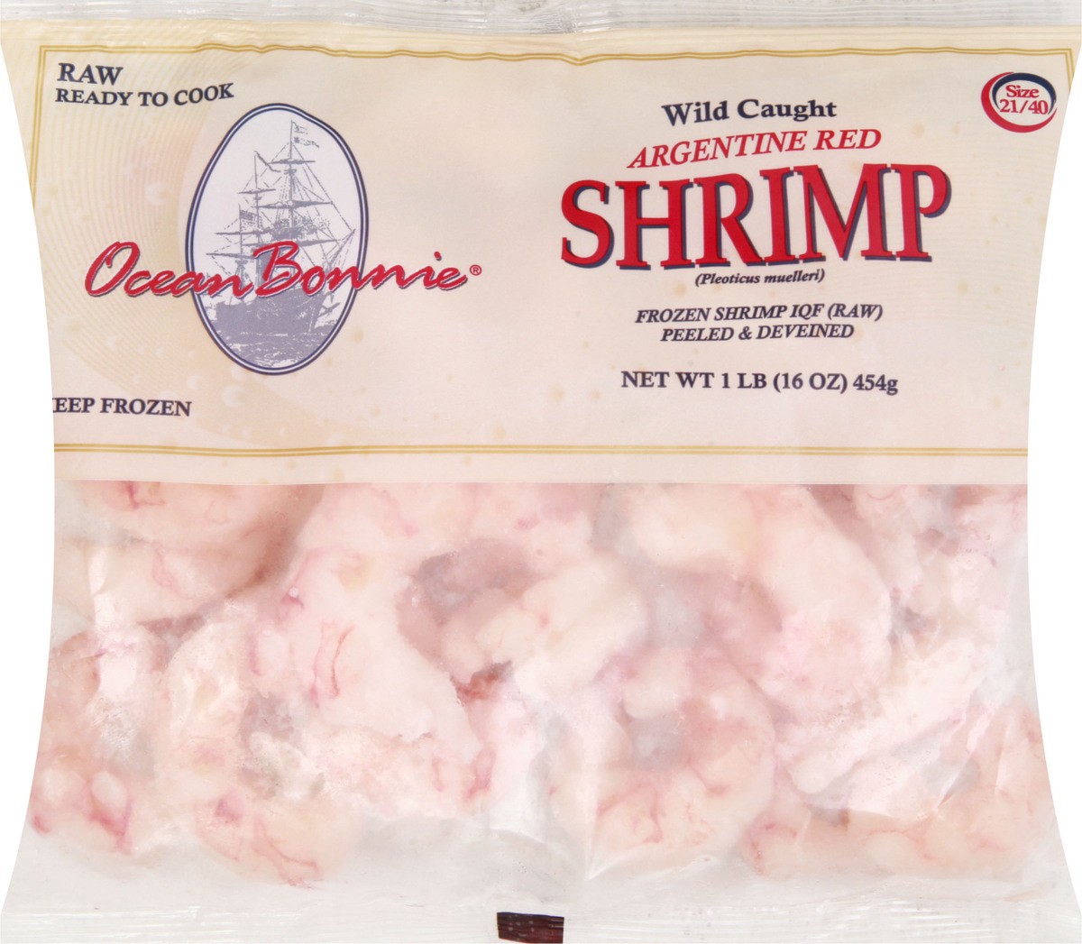 slide 7 of 13, Ocean Bonnie Raw Argentine Red Shrimp, 21-40 ct; 16 oz
