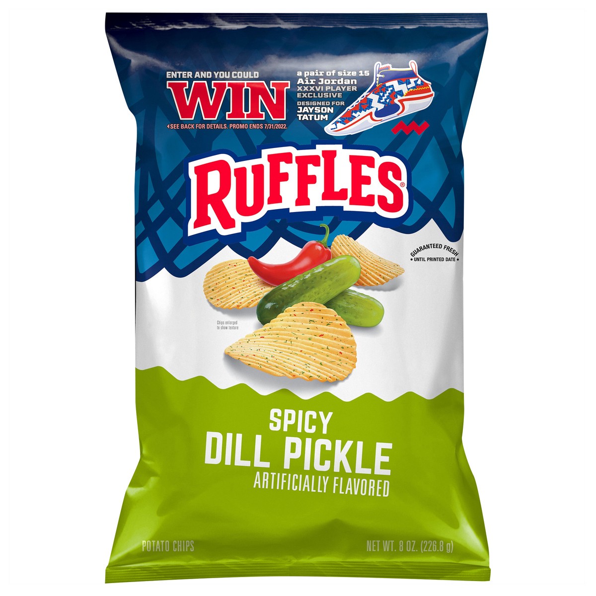 slide 4 of 7, Ruffles Potato Chips, Spicy Dill Pickle, 8 oz