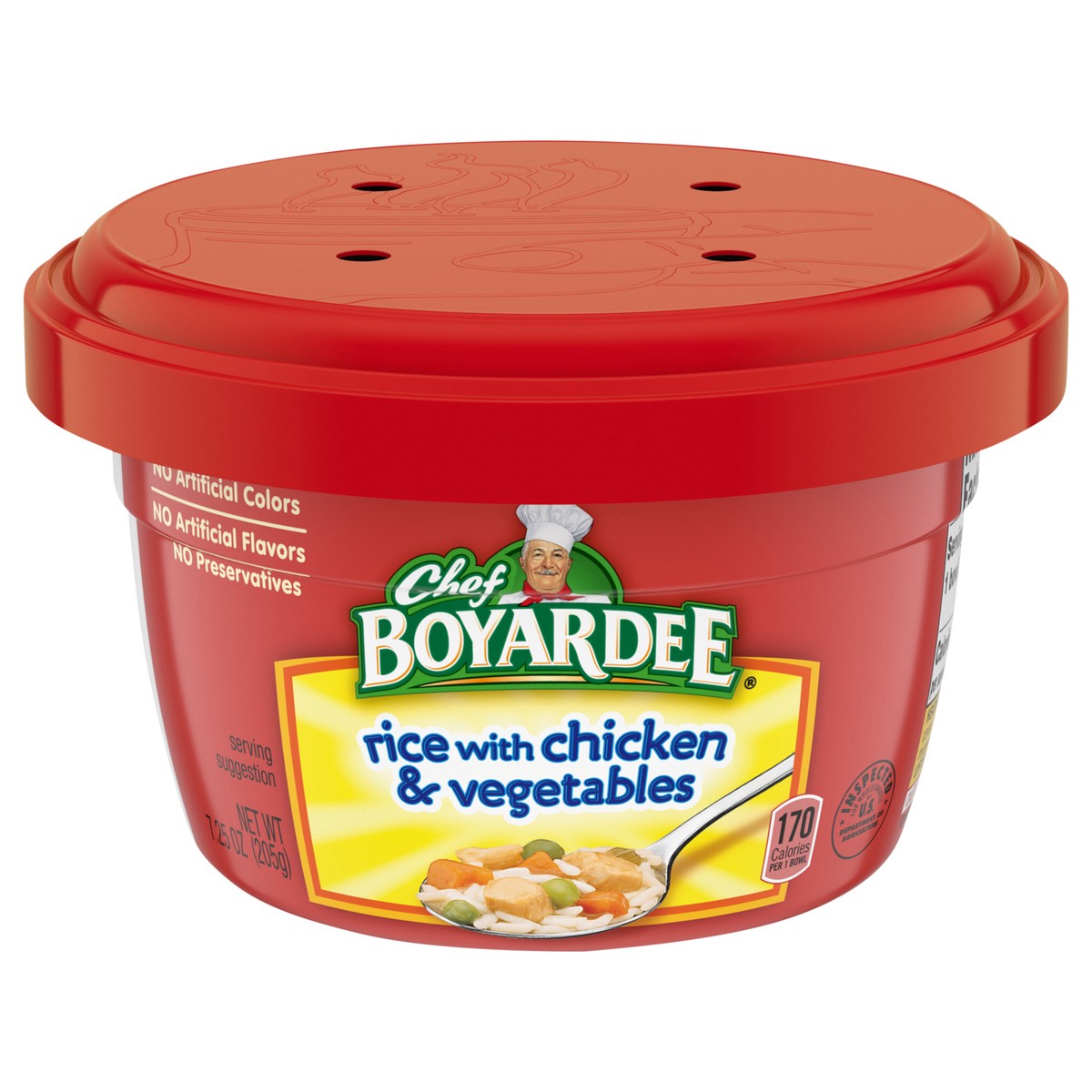 slide 1 of 7, Chef Boyardee Rice with Chicken & Vegetables, Microwavable Meal, 7.25 oz. Bowl, 7.25 oz
