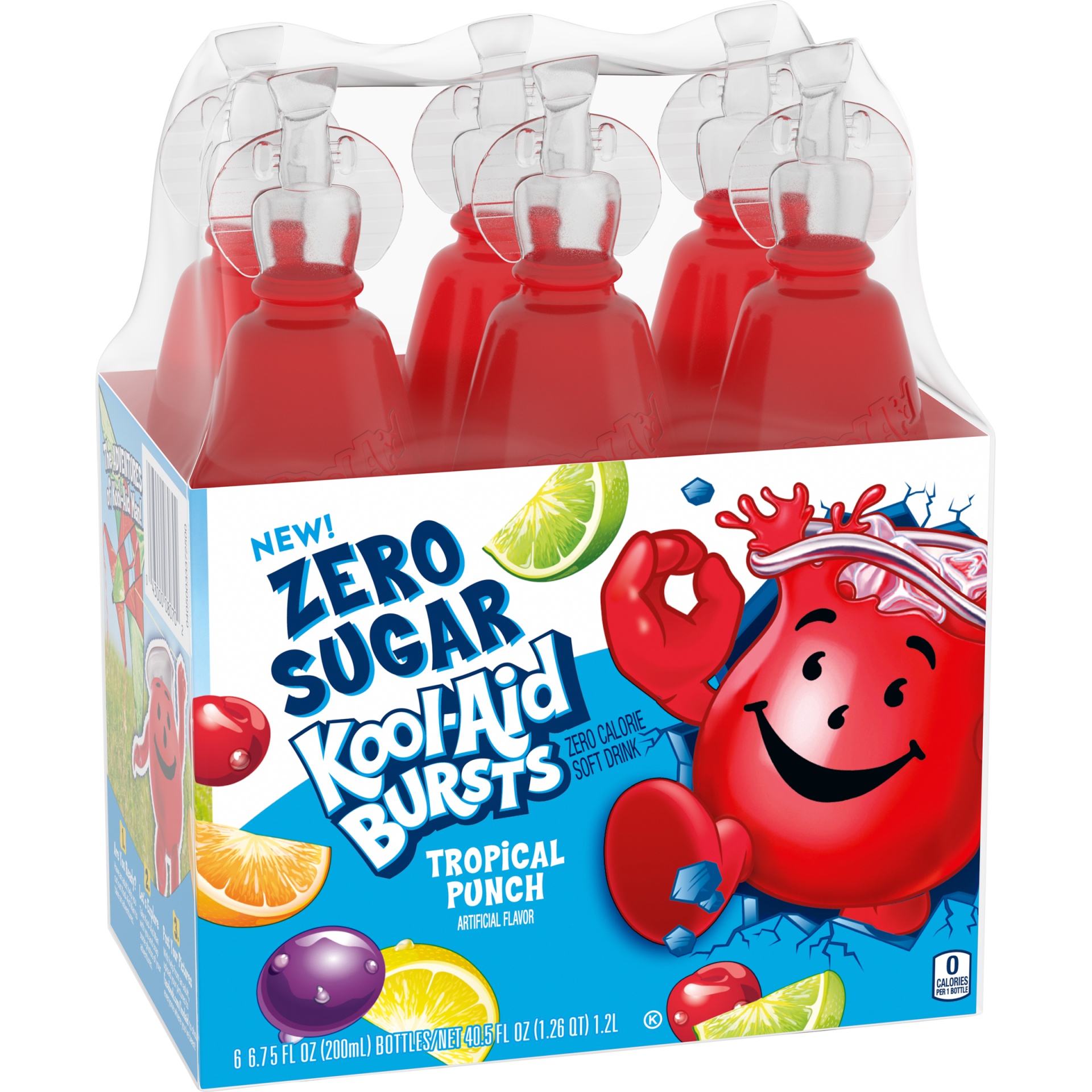 slide 3 of 7, Kool-Aid Bursts Tropical Punch Zero Sugar Artificially Flavored Soft Drink Pack, 6 ct