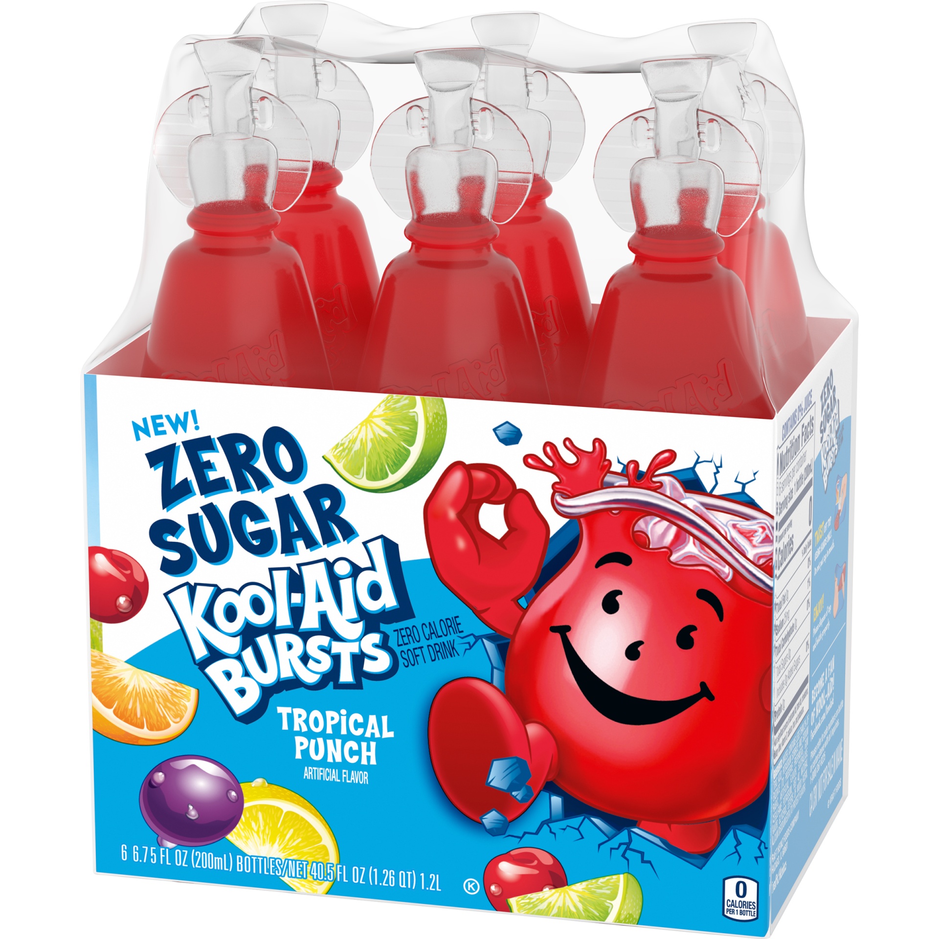 Kool Aid Bursts Tropical Punch Kids Drink, 6 ct Pack, 6.75 fl oz