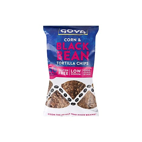 slide 1 of 1, Goya Corn Black Bean Tortilla Chips, 6 oz