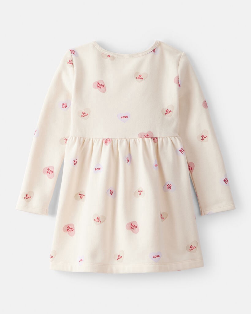 slide 2 of 3, Carter's Toddler Girl DayDream Fleece Valentine's Day Heart Dress - Ivory Cream 5T, 1 ct
