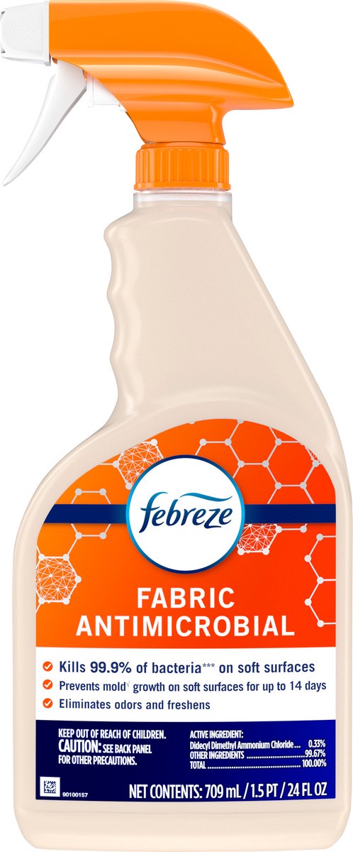 slide 3 of 4, Febreze Fabric Antimicrobial Sanitizing and Odor-Eliminating Fabric Spray, 24 fl oz, 24 fl oz