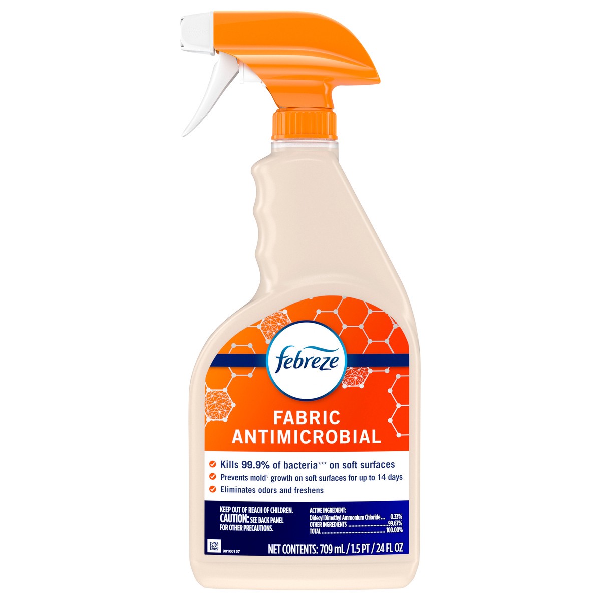 slide 1 of 4, Febreze Fabric Antimicrobial Sanitizing and Odor-Eliminating Fabric Spray, 24 fl oz, 24 fl oz