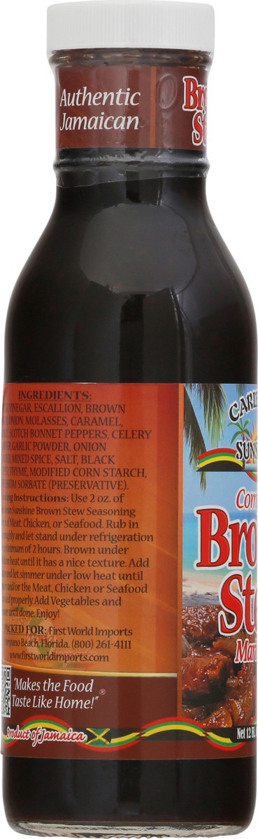 slide 7 of 9, Caribbean Sunshine Brown Stew Complete Marinade 12 fl oz Bottle, 12 fl oz