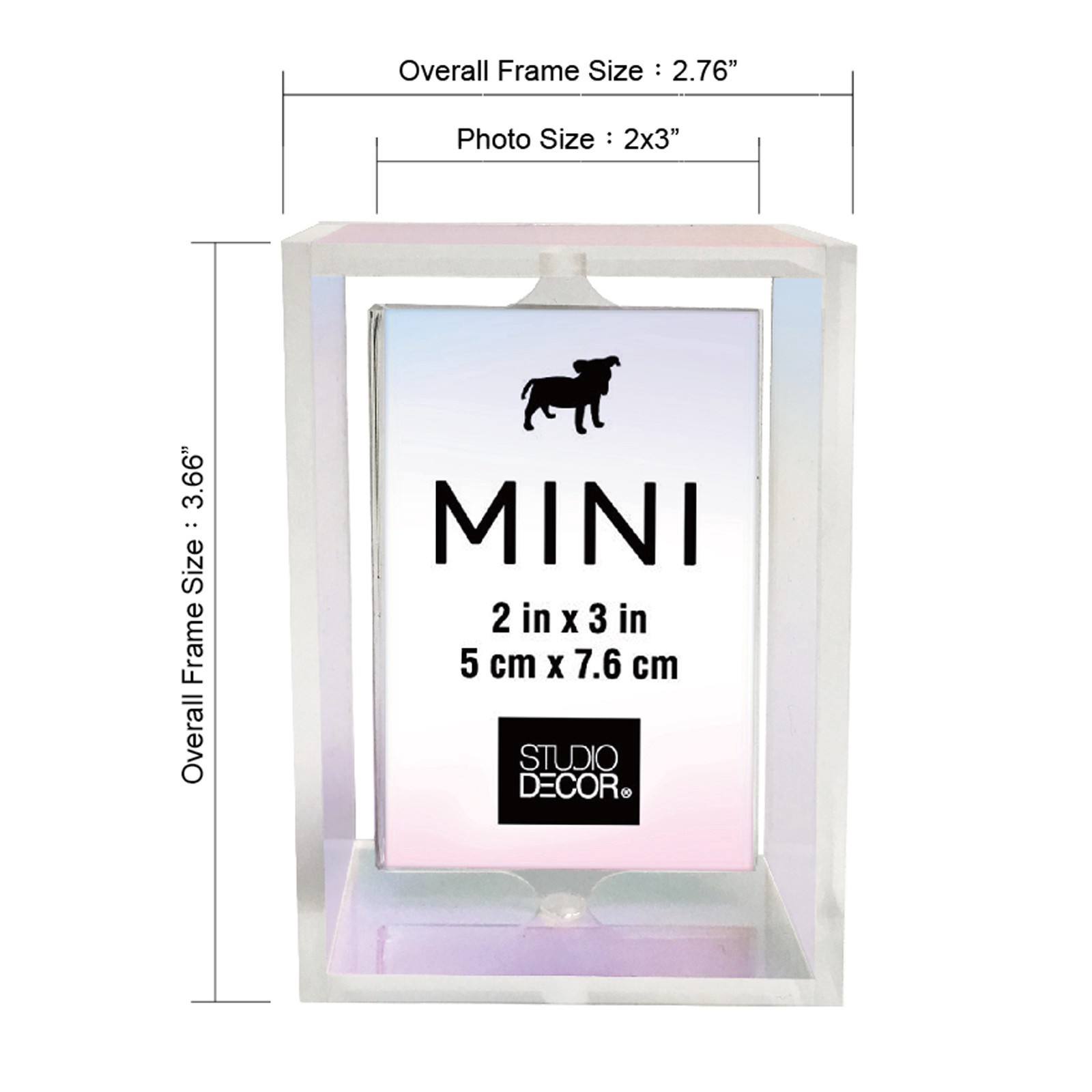 slide 2 of 5, 2" X 3" Iridescent Revolving Mini Frame By Studio Decor, 2 in x 3 in