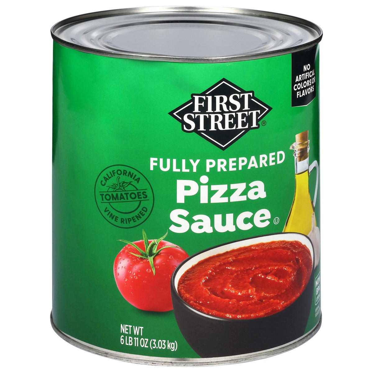 slide 4 of 4, First Street Fs Fully Prepared Pizza Sauce W/ Spices, 107 oz