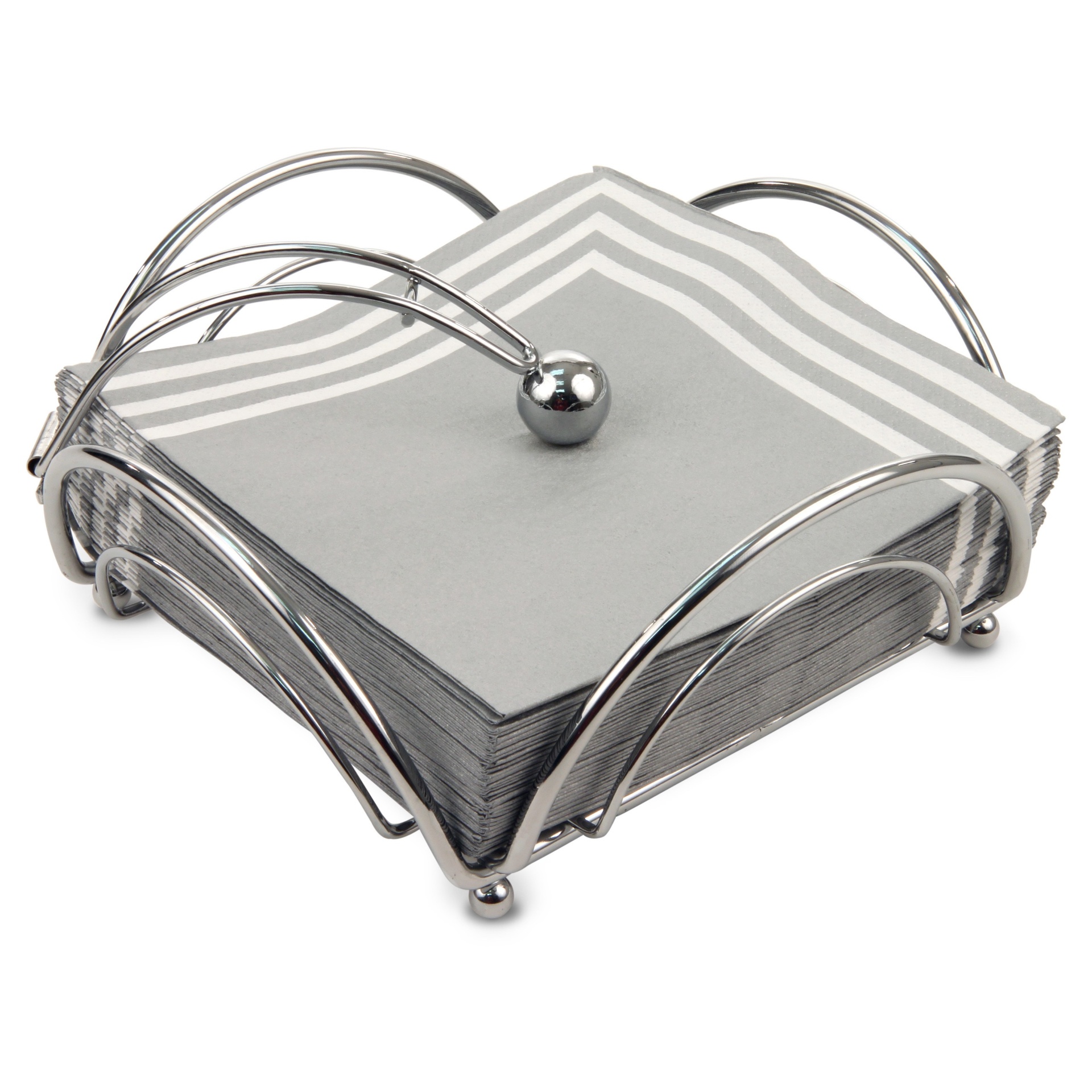 slide 1 of 1, Spectrum Flower Flat Napkin Holder Steel - Chrome, 1 ct