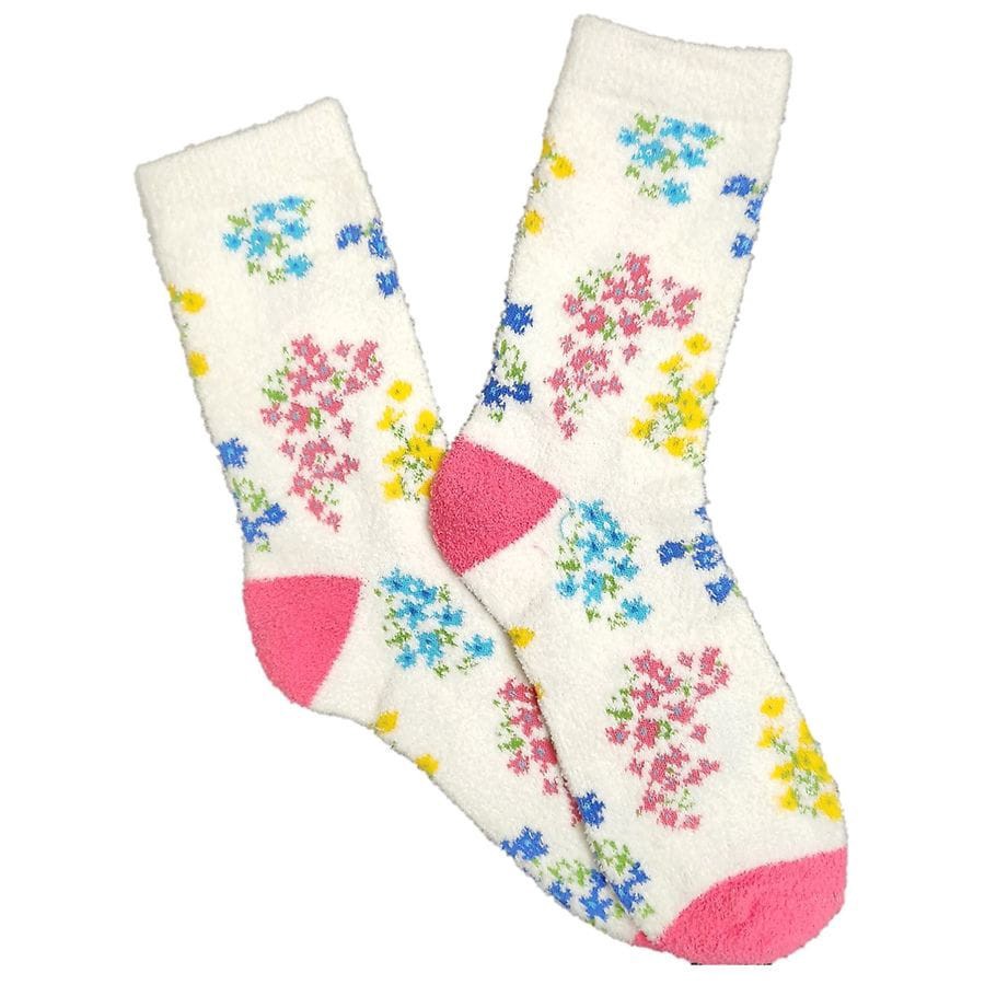 slide 1 of 1, Modern Expressions Cozy Floral Printed Socks, 4 ct; 10 1pair