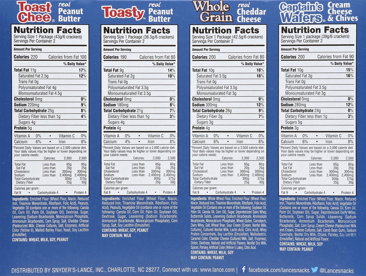 slide 6 of 6, Lance Cracker Sandwiches, Variety Pack, On-The-Go Packs, 8 ct