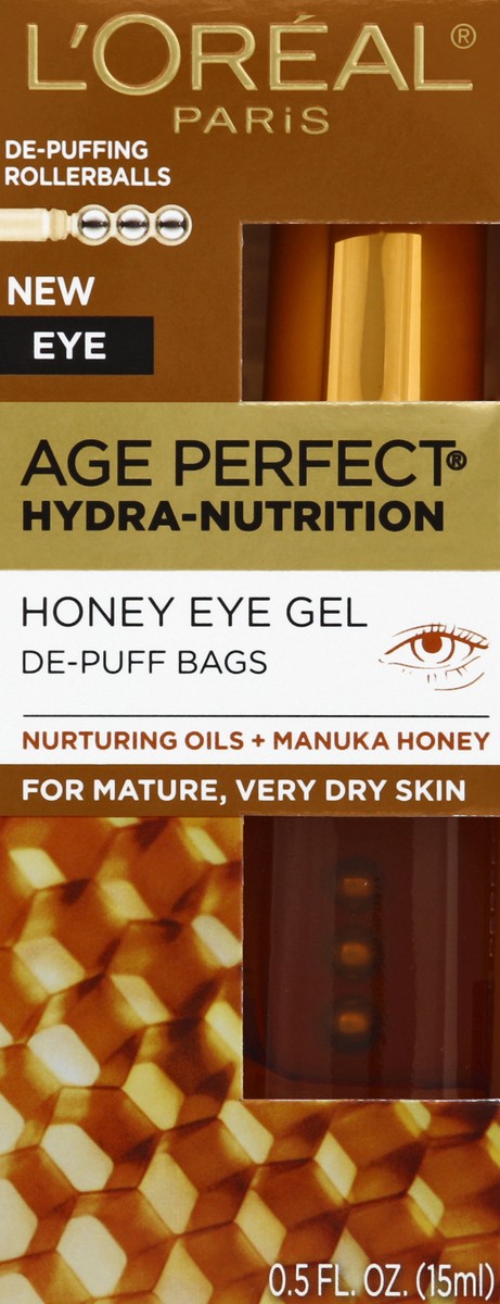 slide 5 of 6, L'Oréal Paris AGE Perfect Hydra Nutrition Paraben Free Honey Eye Gel, 0.5 fl oz