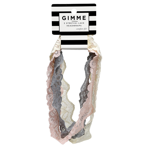 slide 1 of 1, Gimme 3 Stretch Lace Headwraps, 3 ct