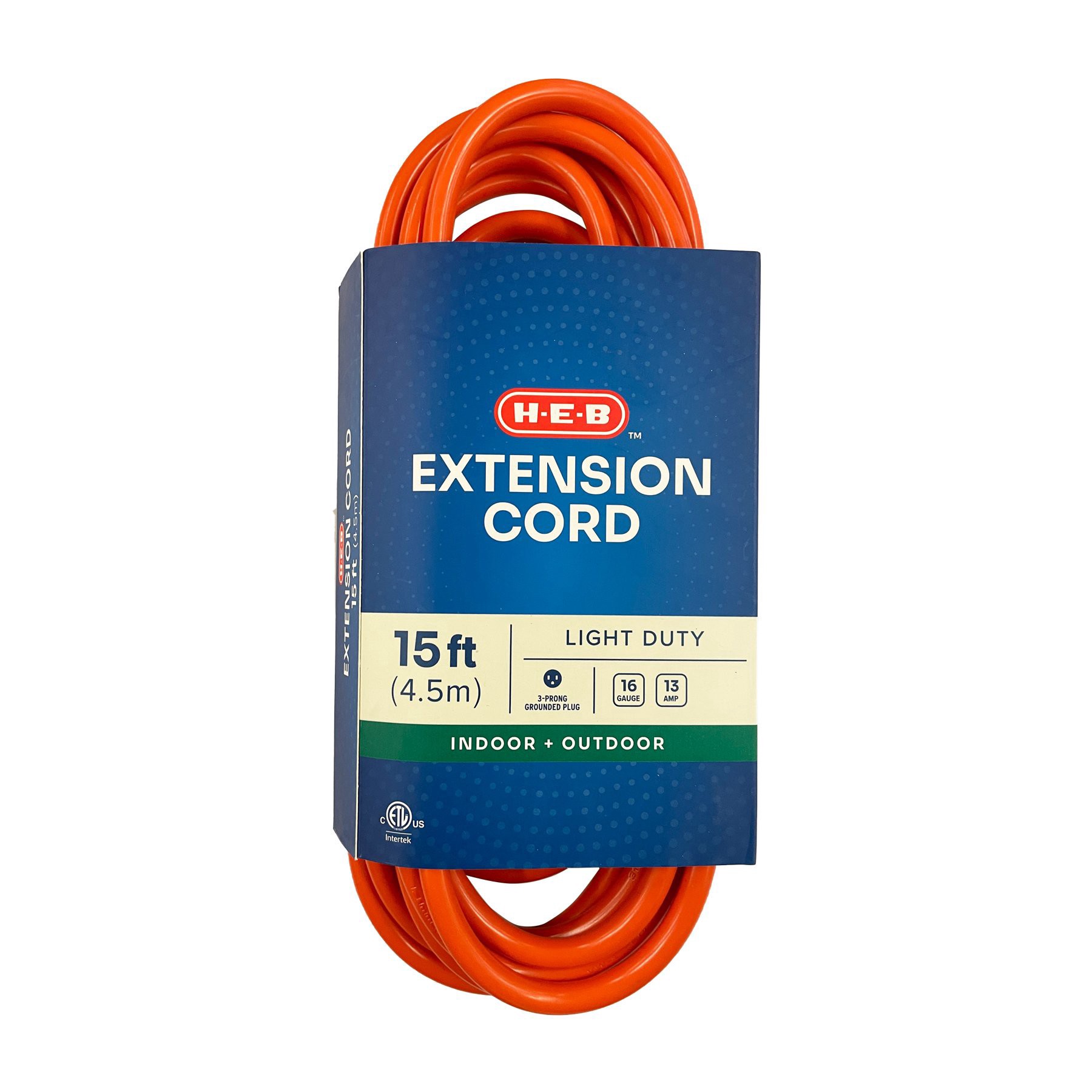 slide 1 of 1, H-E-B Indoor & Outdoor Extension Cord, 15 ft