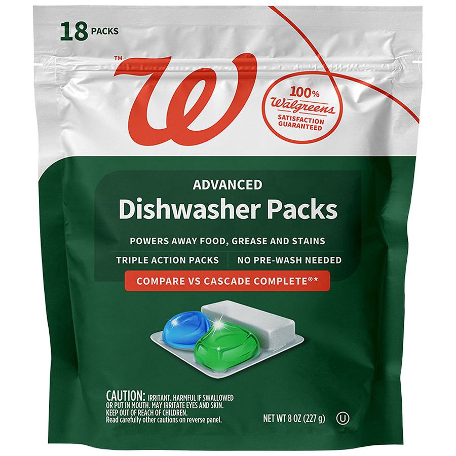 slide 1 of 2, Walgreens Dishwasher Detergent Packs, 18 ct