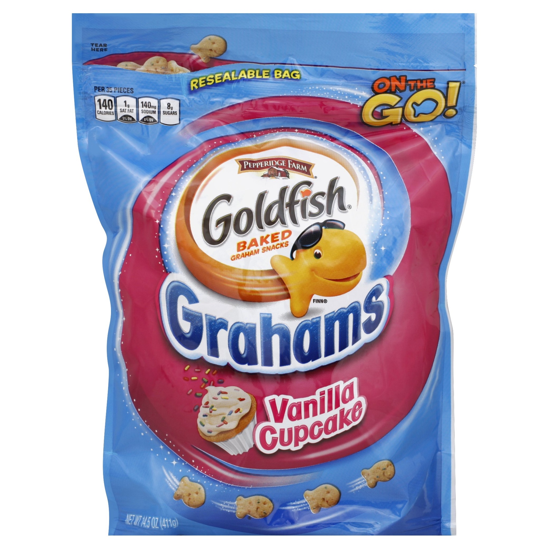 slide 1 of 2, Goldfish Vanilla Cupcake Baked Graham Snacks, 14.5 oz