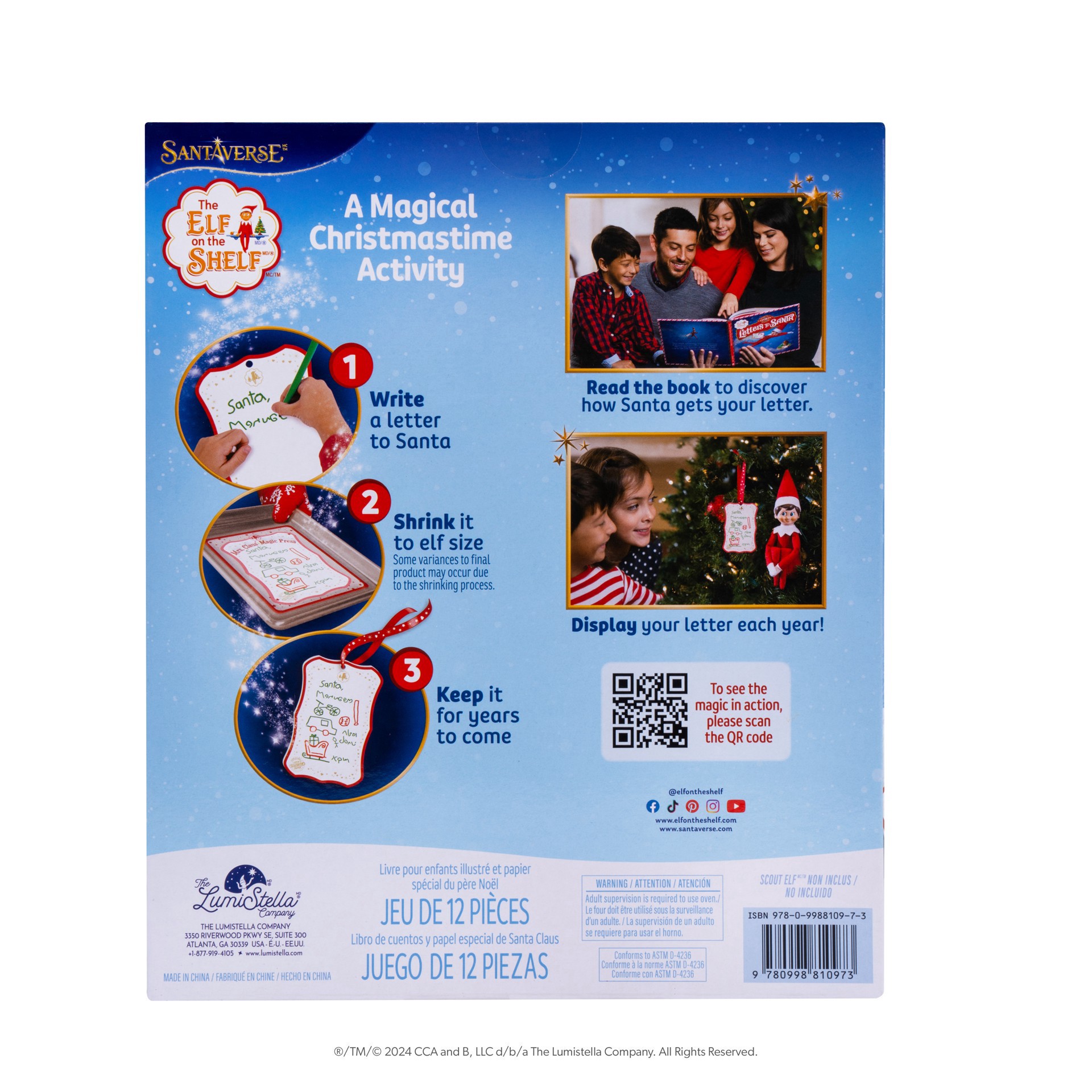 slide 7 of 8, Elf on the Shelf The Elf On The Shelf Scout Elf Express Delivers Letters To Santa, includes 3 sheets of magic paper and 2 markers