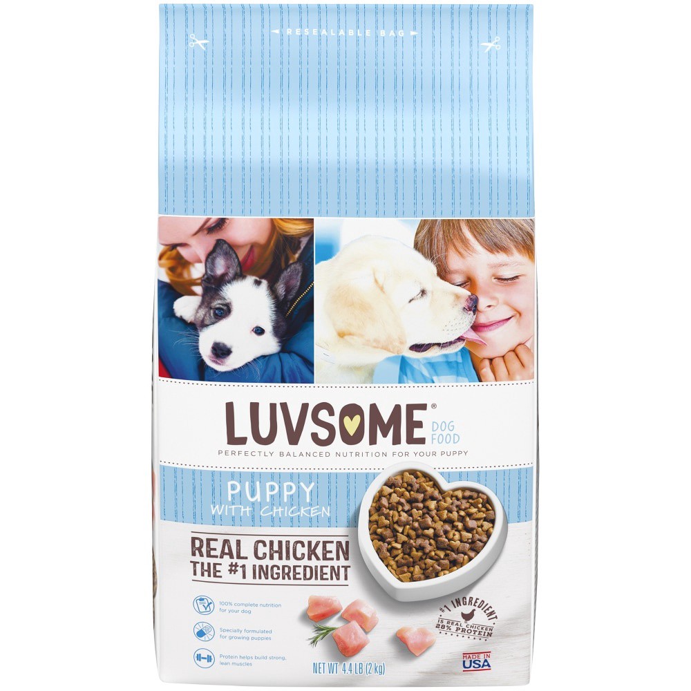 slide 1 of 4, Luvsome Puppy Real Chicken Dog Food, 4.4 lb