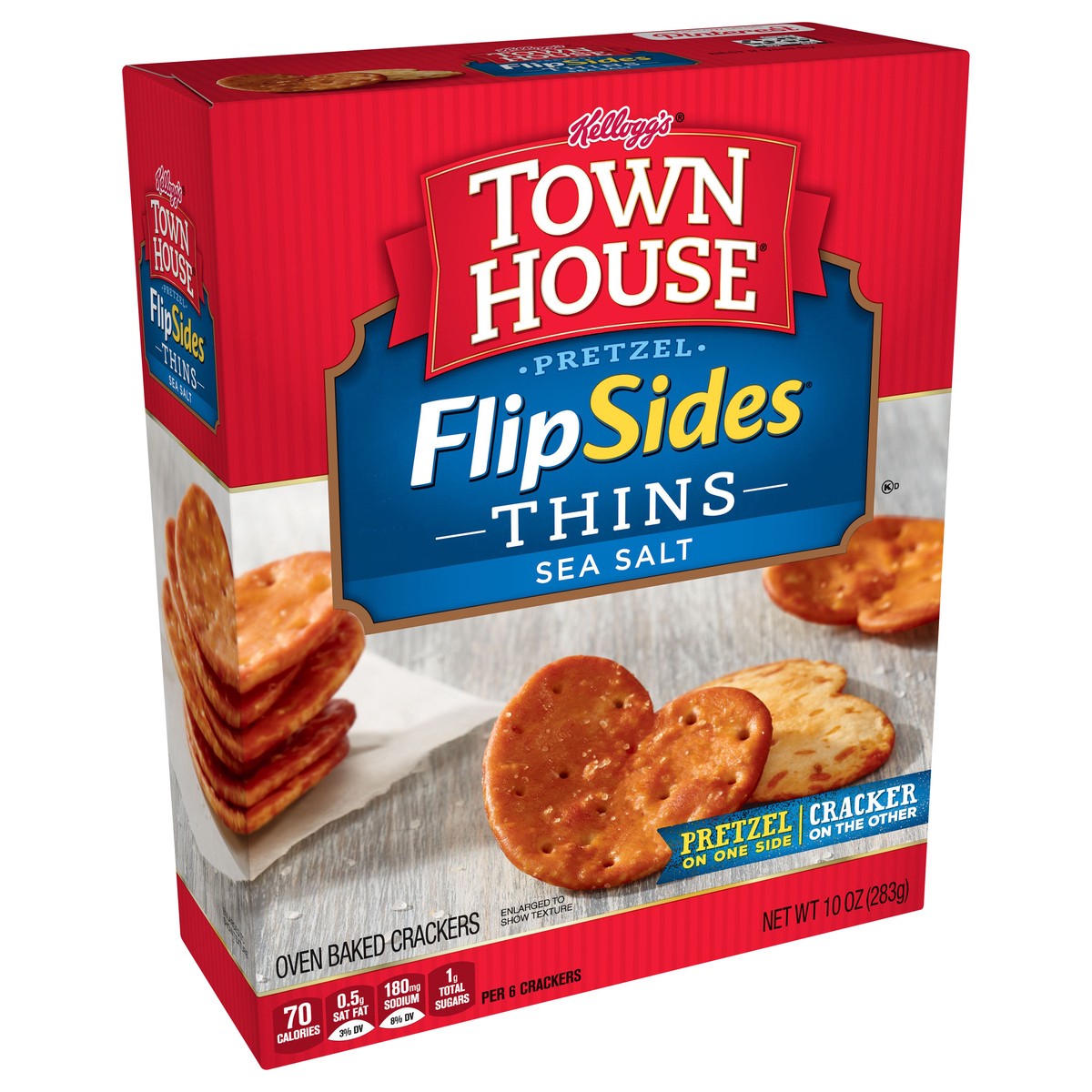 slide 6 of 8, Town House Kellogg's Town House Pretzel Flipsides Crackers, Sea Salt, 10 oz, 10 oz