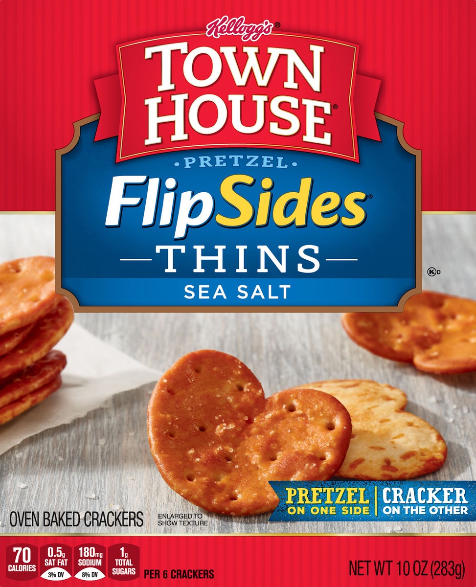 slide 7 of 8, Town House Kellogg's Town House Pretzel Flipsides Crackers, Sea Salt, 10 oz, 10 oz
