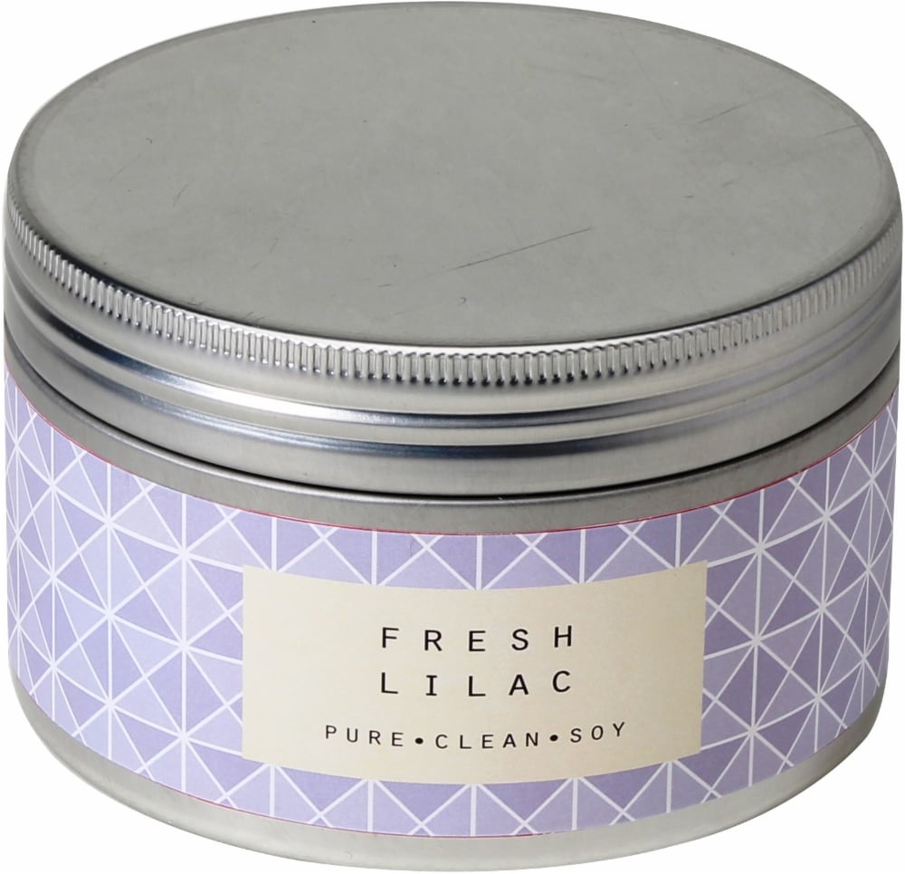 slide 1 of 1, Pure Clean Soy Fresh Lilac 3-Wick Candle Tin - Purple - 14.6 Ounce, 1 ct