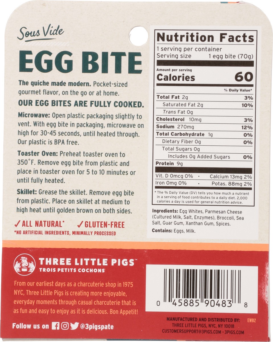 slide 3 of 13, Three Little Pigs Broccoli & Parmesan Egg Bite 2.5 oz, 2.5 oz
