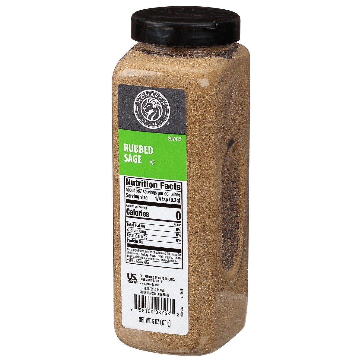 slide 6 of 8, Monarch Rubbed Sage, 6 oz